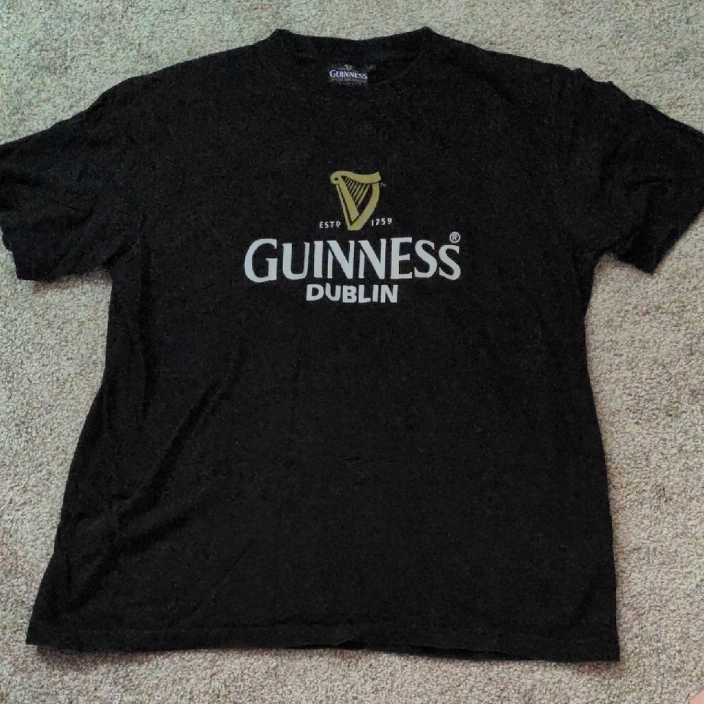 Guinness Black Short Sleeve Tee with Iconic Logo